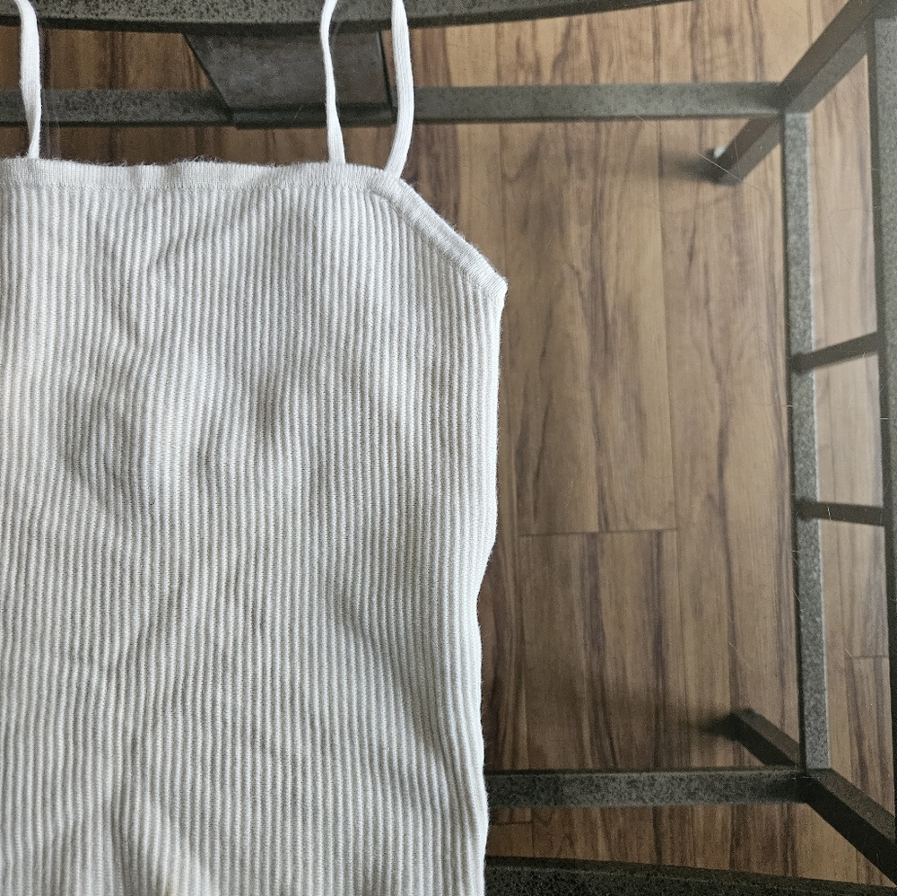 A&F Ivory Ribbed Tank Top - Picture 2 of 4